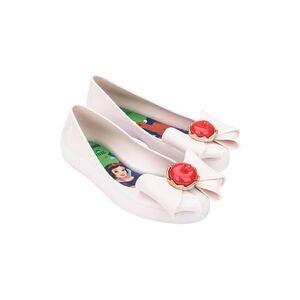 Mini Melissa Sweet Love + Snow White Kids Ballerina Flat, White